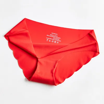 S-XXL Sexy Solid Color Wave Lace Briefs Panties