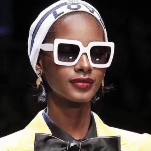 Vintage Square Frame Sunglasses PC Resin