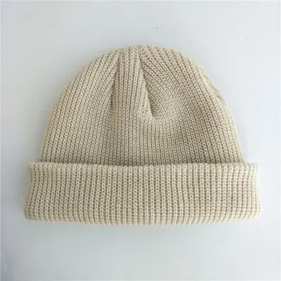 Solid Color Knitted Unisex Men And Women Beanies