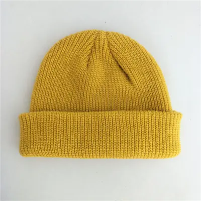 Solid Color Knitted Unisex Men And Women Beanies