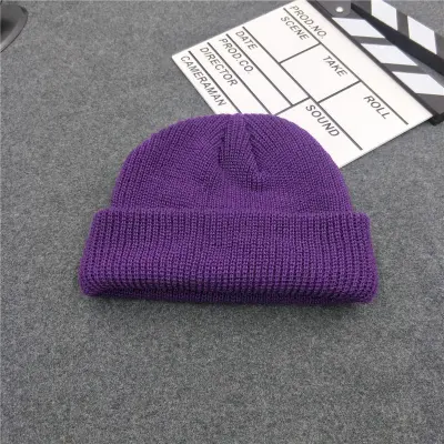 Solid Color Knitted Unisex Men And Women Beanies