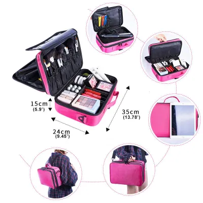 Women's Large Oxford Cloth Multifunction Cosmetic Bags Beauty Makeup Travel Case