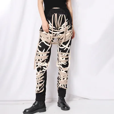S-3XL Women Jogger Pants Creative Design Office Commuting High Waist Long