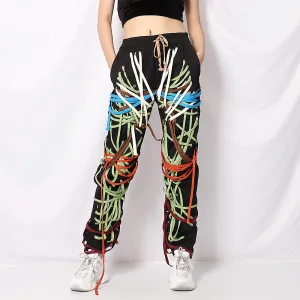 S-3XL Women Jogger Pants Creative Design Office Commuting High Waist Long