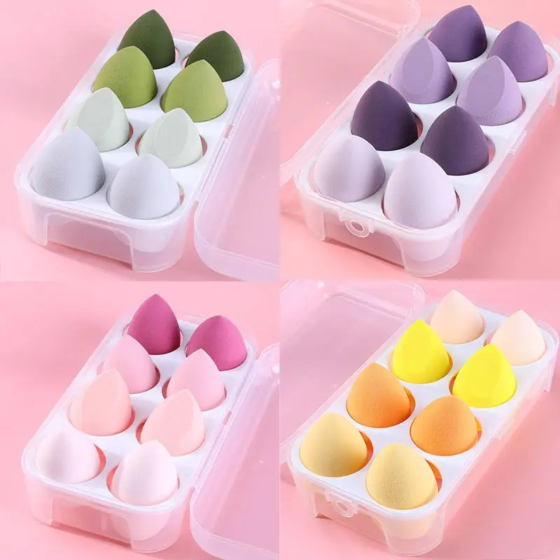 8pcs/set Mix Color Hydrophilic Polyurethane Daily Makeup Blender Puffs