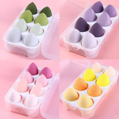 8pcs/set Mix Color Hydrophilic Polyurethane Daily Makeup Blender Puffs