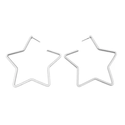 Unique Star Shape Metal Hoop Earrings for Women