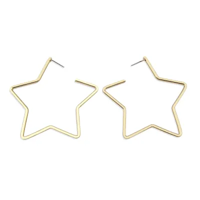 Unique Star Shape Metal Hoop Earrings for Women