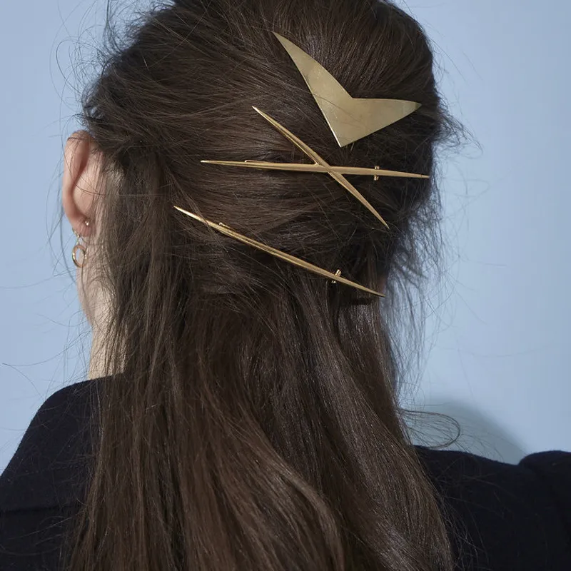 Fashion Geometric Pattern Metal Hair Clip for Women