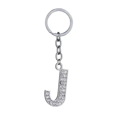 Fashion Alphabet Single Letter Rhinestone Key Chain