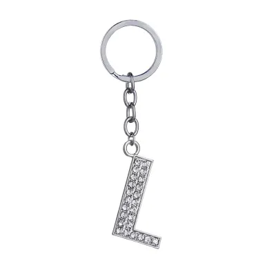 Fashion Alphabet Single Letter Rhinestone Key Chain