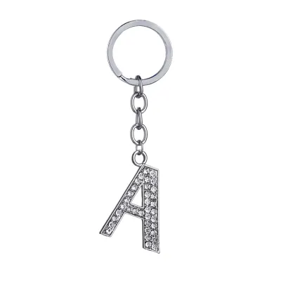 Fashion Alphabet Single Letter Rhinestone Key Chain