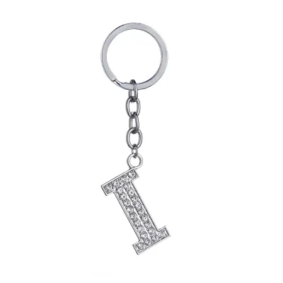 Fashion Alphabet Single Letter Rhinestone Key Chain