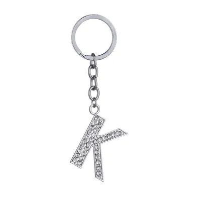 Fashion Alphabet Single Letter Rhinestone Key Chain
