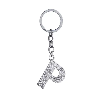 Fashion Alphabet Single Letter Rhinestone Key Chain
