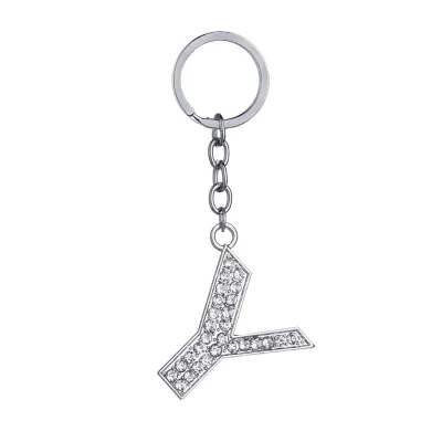 Fashion Alphabet Single Letter Rhinestone Key Chain