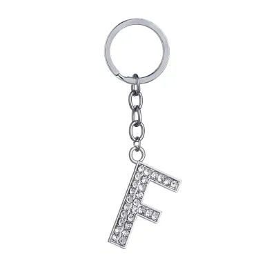 Fashion Alphabet Single Letter Rhinestone Key Chain