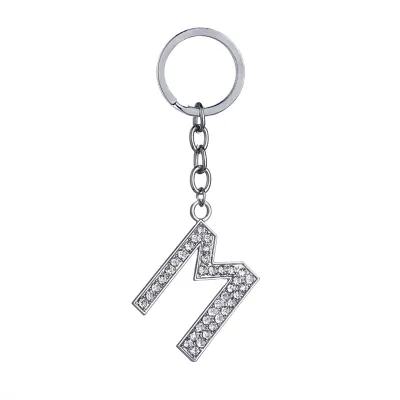 Fashion Alphabet Single Letter Rhinestone Key Chain