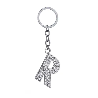Fashion Alphabet Single Letter Rhinestone Key Chain