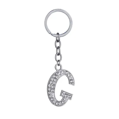 Fashion Alphabet Single Letter Rhinestone Key Chain