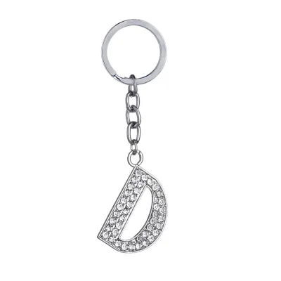 Fashion Alphabet Single Letter Rhinestone Key Chain
