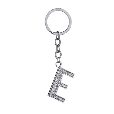 Fashion Alphabet Single Letter Rhinestone Key Chain
