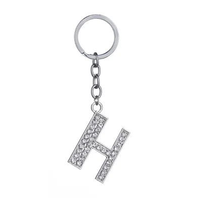 Fashion Alphabet Single Letter Rhinestone Key Chain