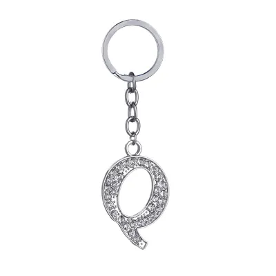 Fashion Alphabet Single Letter Rhinestone Key Chain
