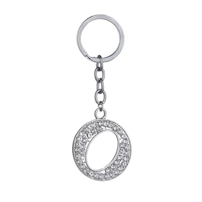 Fashion Alphabet Single Letter Rhinestone Key Chain