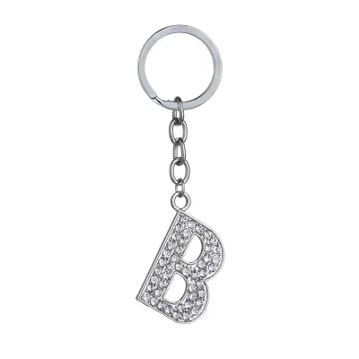 Fashion Alphabet Single Letter Rhinestone Key Chain