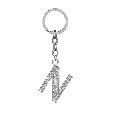 Fashion Alphabet Single Letter Rhinestone Key Chain
