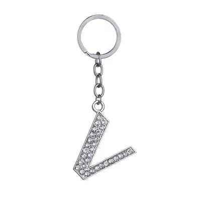 Fashion Alphabet Single Letter Rhinestone Key Chain