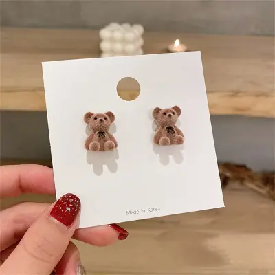 Women's Creative Cute Little Bear Design Stud Earrings