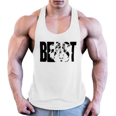 S-XXL Men's Fashion Letter Print Basic Cotton Tank Top