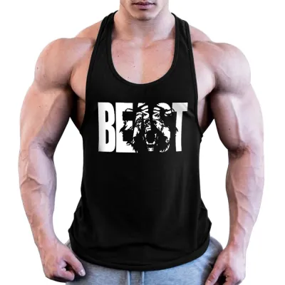 S-XXL Men's Fashion Letter Print Basic Cotton Tank Top