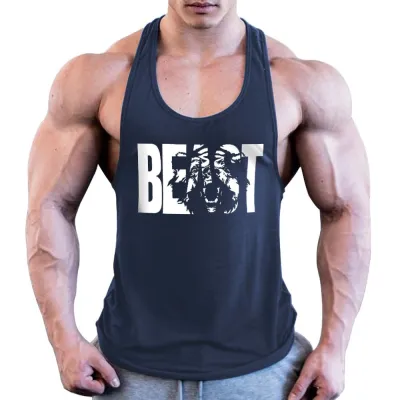 S-XXL Men's Fashion Letter Print Basic Cotton Tank Top