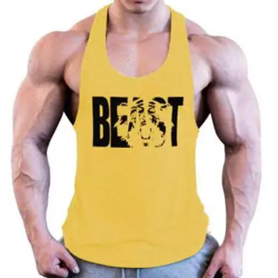 S-XXL Men's Fashion Letter Print Basic Cotton Tank Top