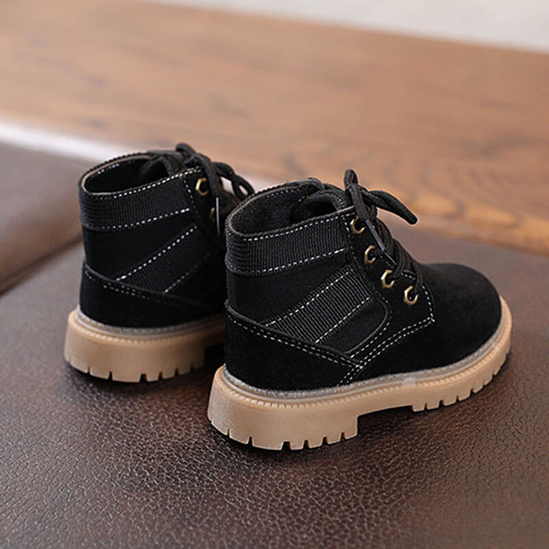 Wholesale Kids Casual Solid Color Lace-up Boots