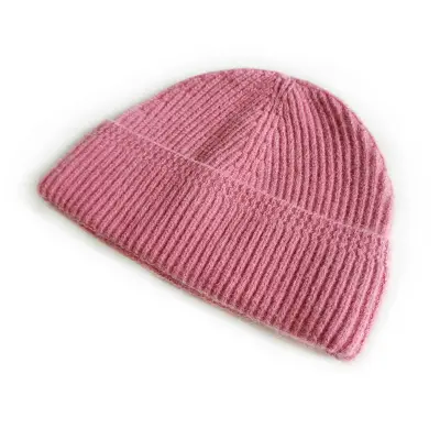 Kids Casual Solid Color Dome Flanging Knitted Hat Unisex Yarn