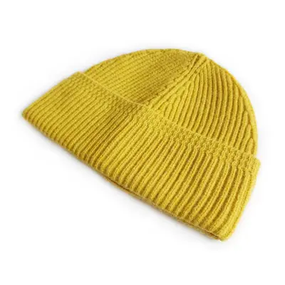 Kids Casual Solid Color Dome Flanging Knitted Hat Unisex Yarn