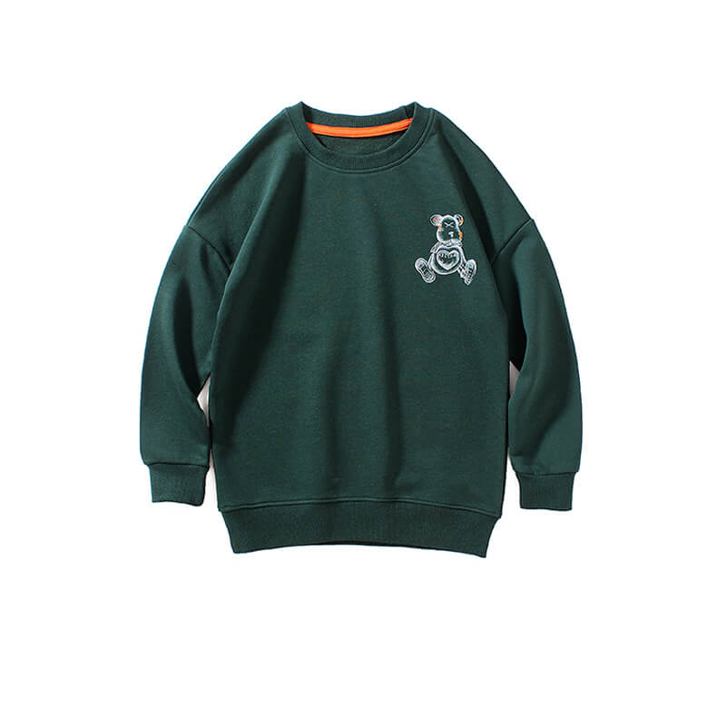 Wholesale Boys Casual Long Sleeve Round Neck Bear Pattern