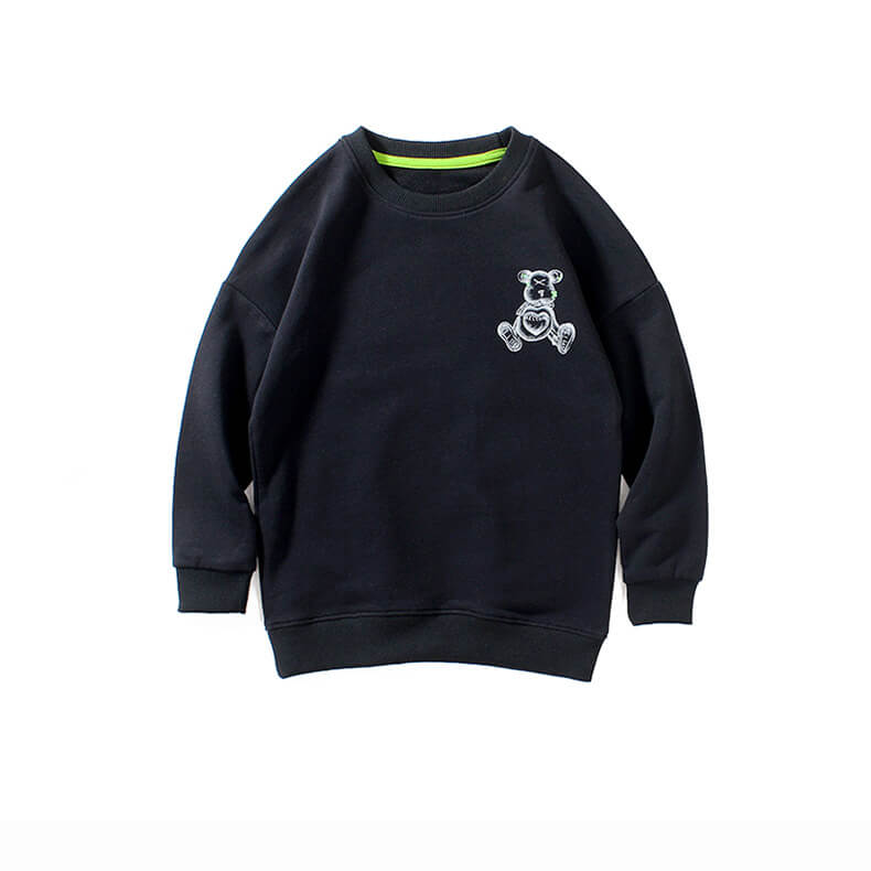 Wholesale Boys Casual Long Sleeve Round Neck Bear Pattern