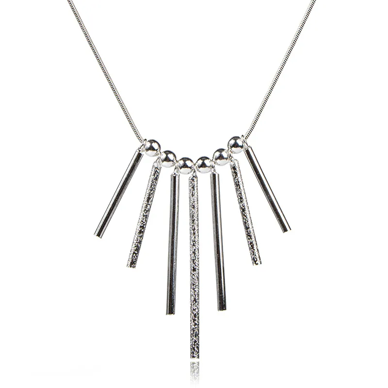 Fashion Lady High Quality 925 Silver Plated Tassel Pendant Necklace 48+4cm