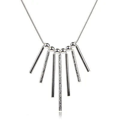 Fashion Lady High Quality 925 Silver Plated Tassel Pendant Necklace 48+4cm