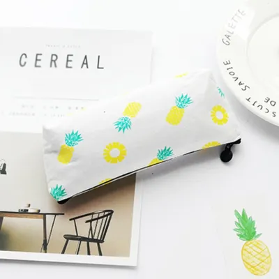 Canvas Cactus Print Cute Pencil Bag for School Stationery