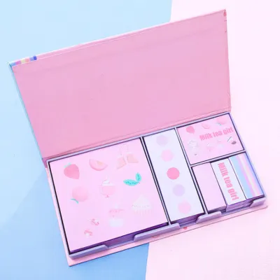 Creative Cute Cartoon Pattern Multiple Size Memo Pads Set Stationery Notebooks