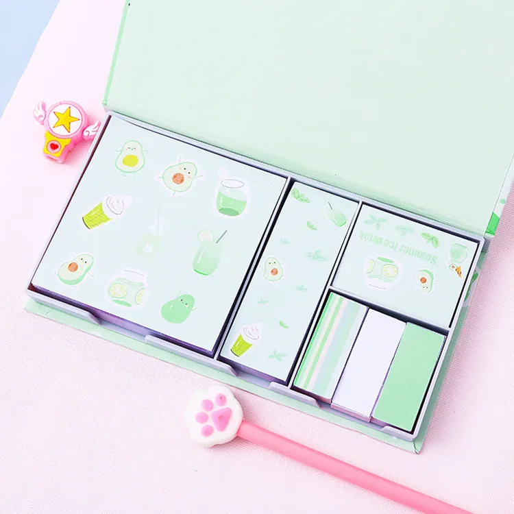 Creative Cute Cartoon Pattern Multiple Size Memo Pads Set Stationery Notebooks