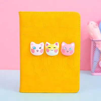 Cute Cartoon Pattern Decompression Soft Cover Notebook with Pen - Imitation Leather Journal