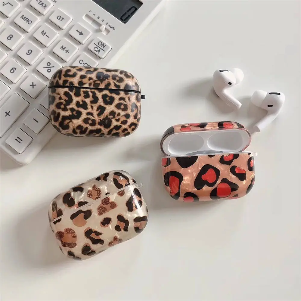 Leopard Pattern Design TPU Back Cover Earphone Case for AirPods 1 2 Pro