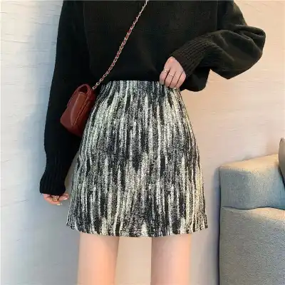 S-XL Women High Waist Graphic Printed Skirt